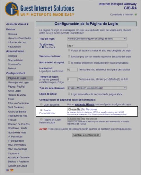 Imagen de Fondo Personalizada