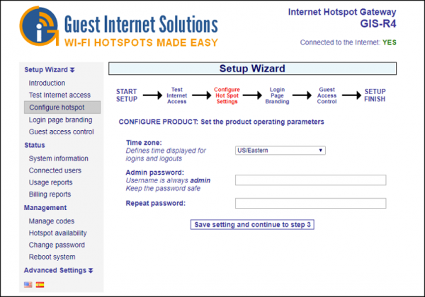 GIS hotspot settings