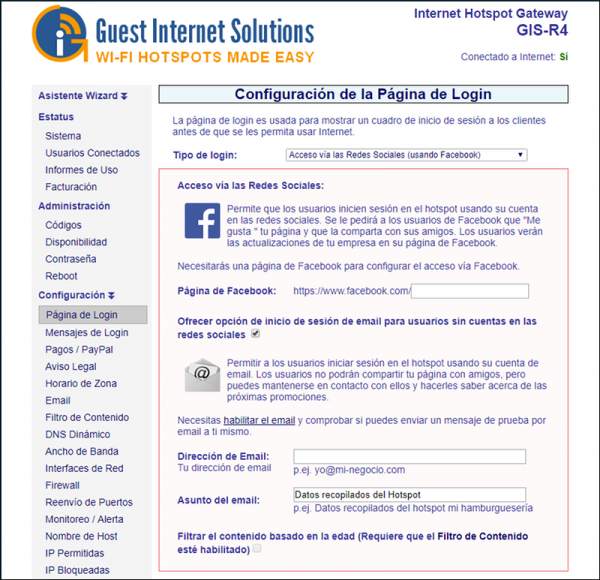 Configuración de login vía redes sociales