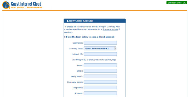 Creating a cloud account