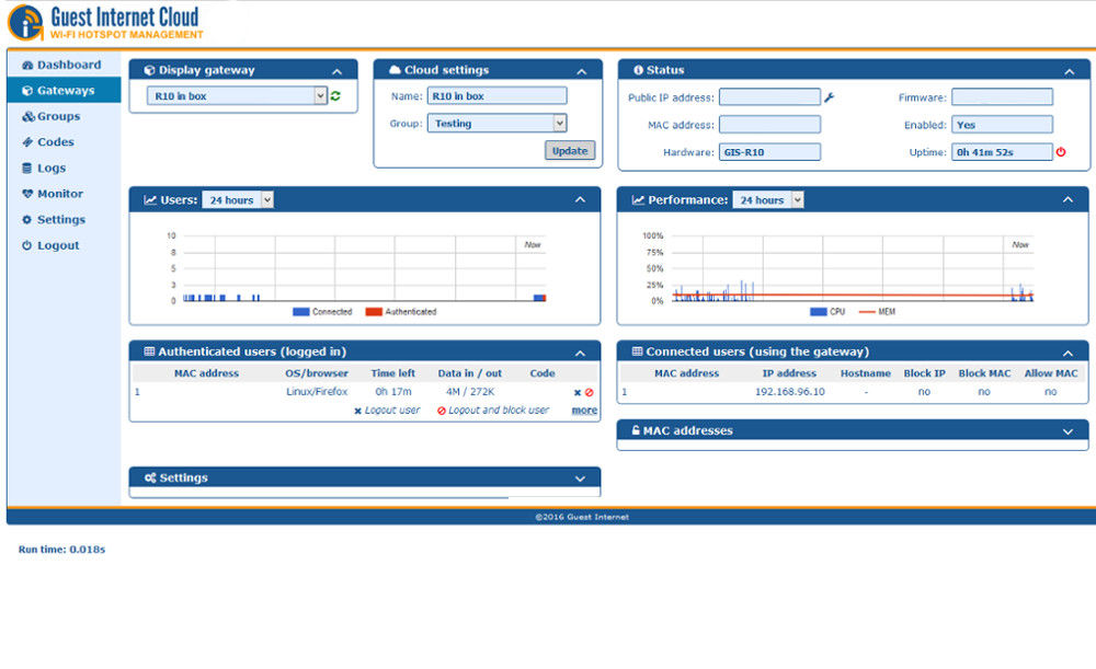 Interface GIS Cloud